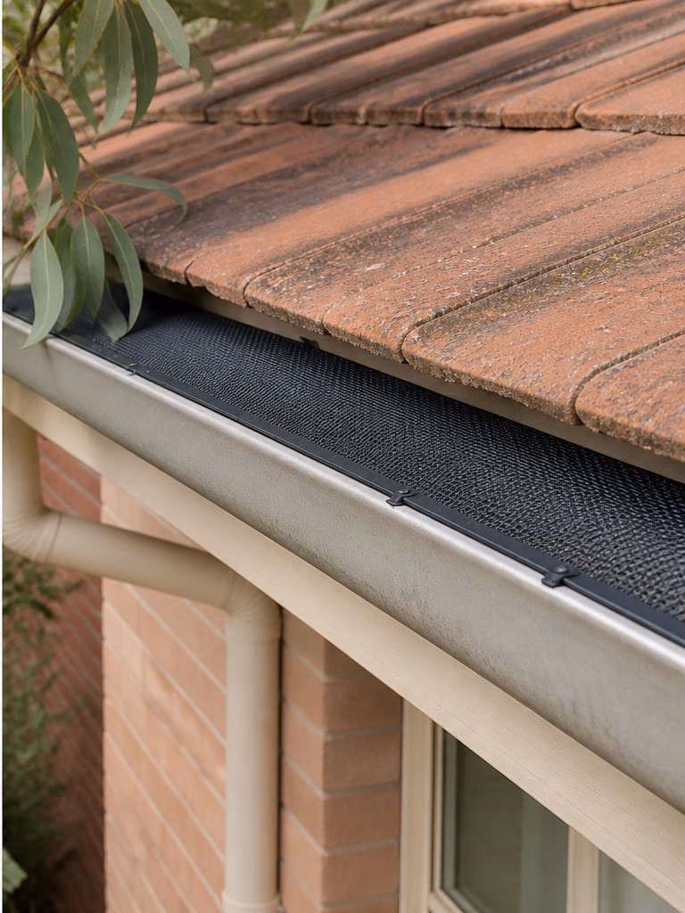 The same gutter visualised with fitted gutter guard